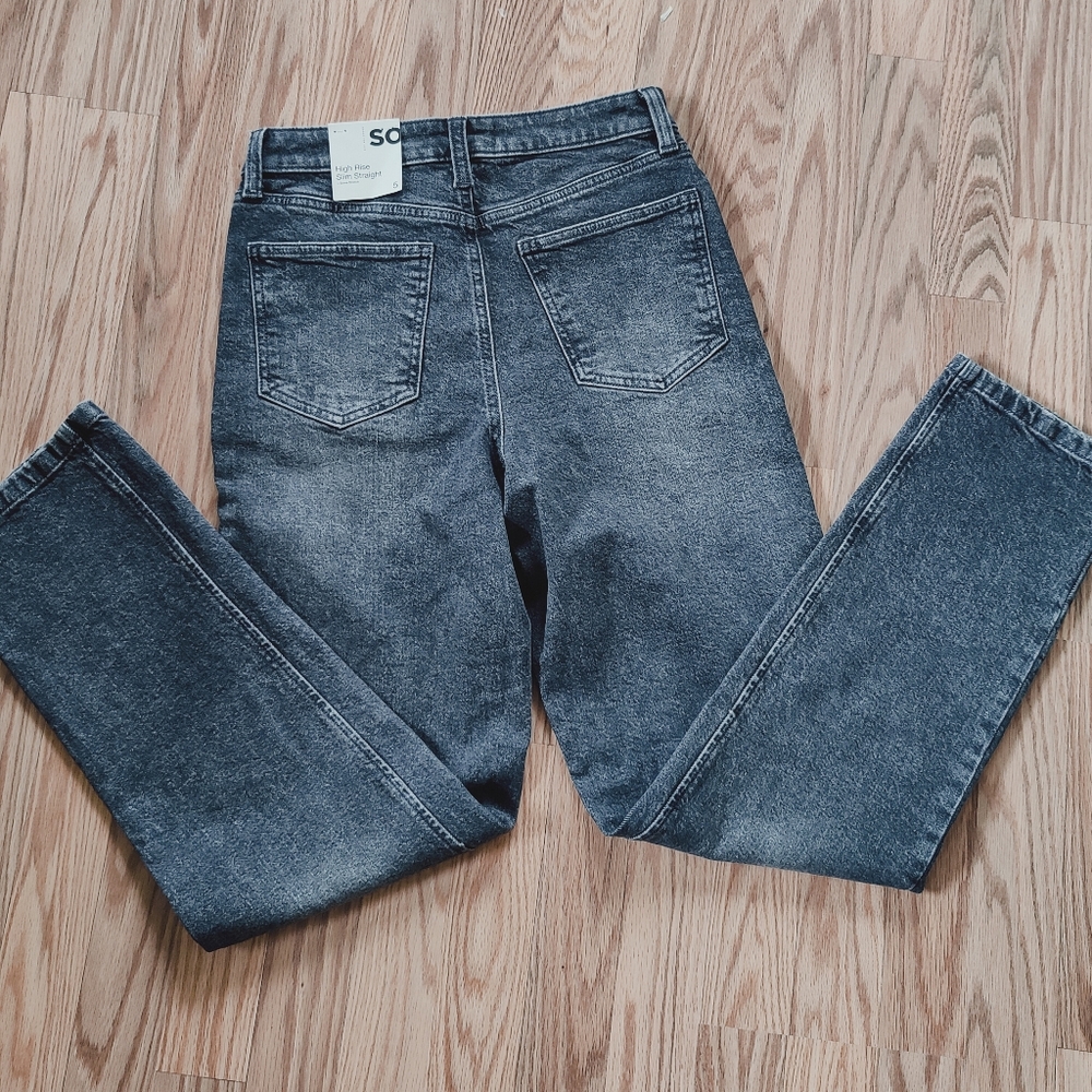 SO High Rise Button Fly Slim Straight Jeans - Picture 5 of 12